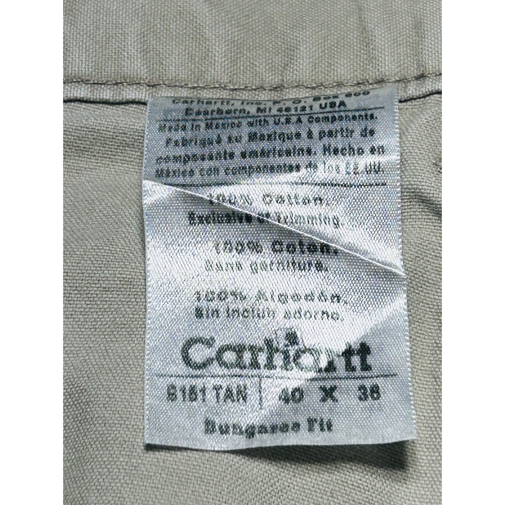 Carhartt Men's Original Dungaree Fit Carpenter Pants Khaki 100% Cotton 40x36 - Picture 4 of 9